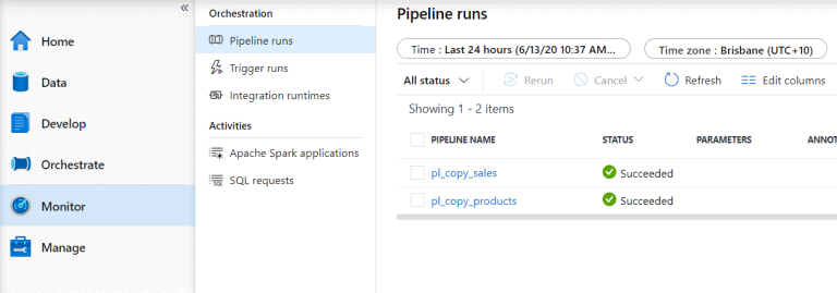 Azure Synapse Analytics Monitor Hub - David Alzamendi