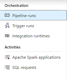 Azure Synapse Analytics Monitor Hub Orchestration