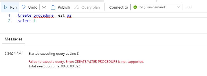 Azure Synapse Analytics Not Available Feature Stored Procedure