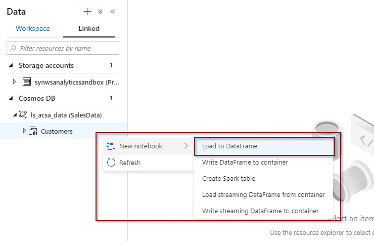 Azure Synapse Link for Azure Cosmos DB Load Data