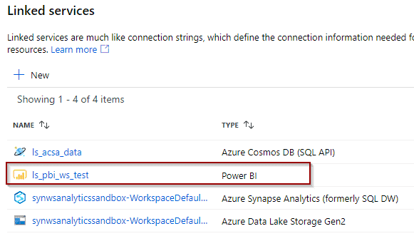 Linked Services and Power BI