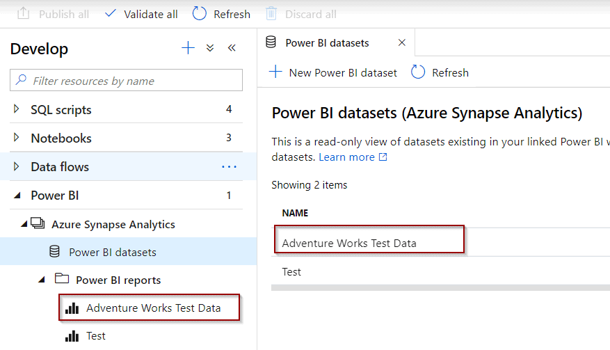 Power Bi datasets