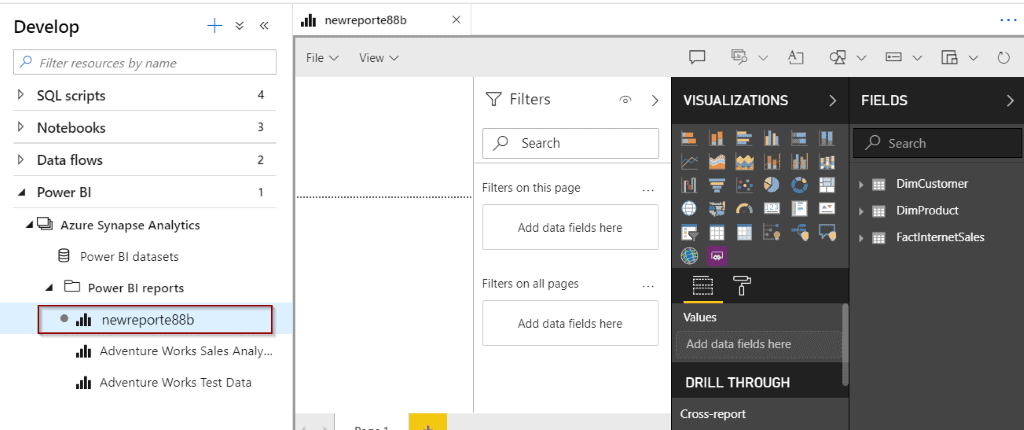 Power BI report in the workspace