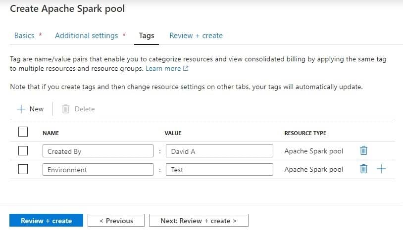 Apache Spark tags