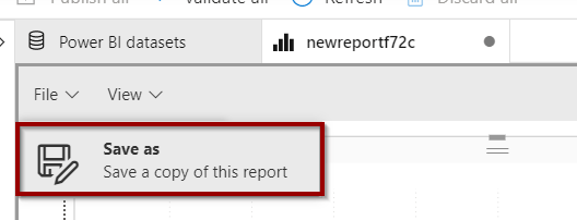 Save a copy of report
