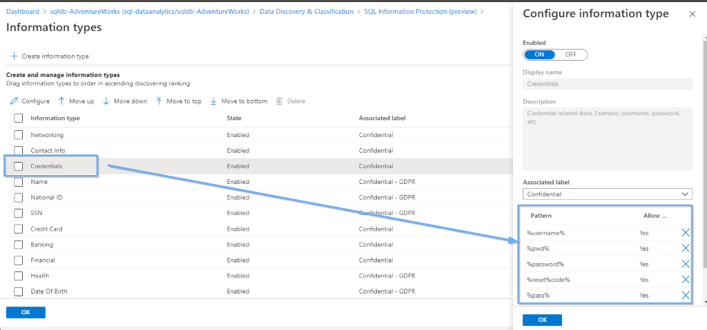 Manage Information Types