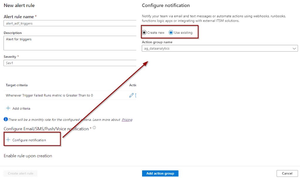 Configure notification