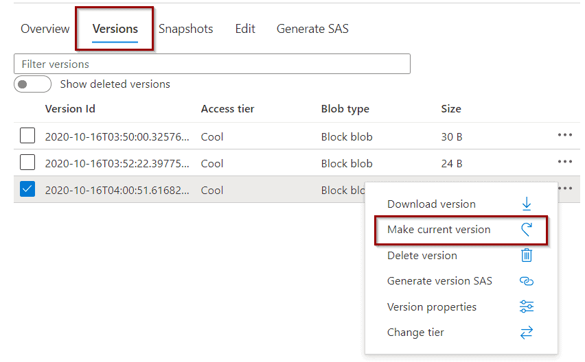 Point-in-time Recovery for Blob Storage Accounts