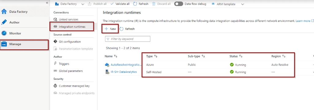 Create and manage Integration Runtimes