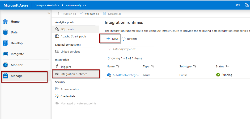 Manage Integration runtimes