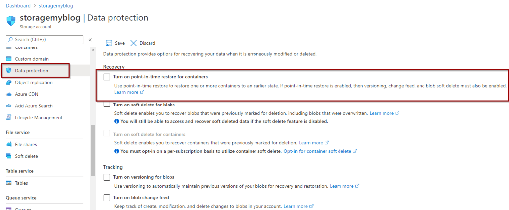 Azure Storage Account Data Protection