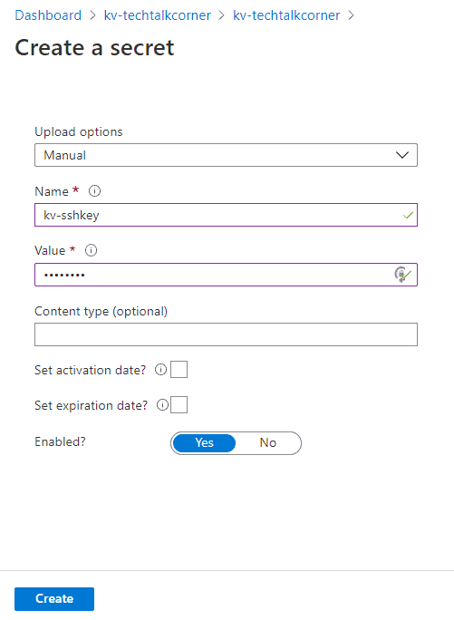 Upload SSH Key manually