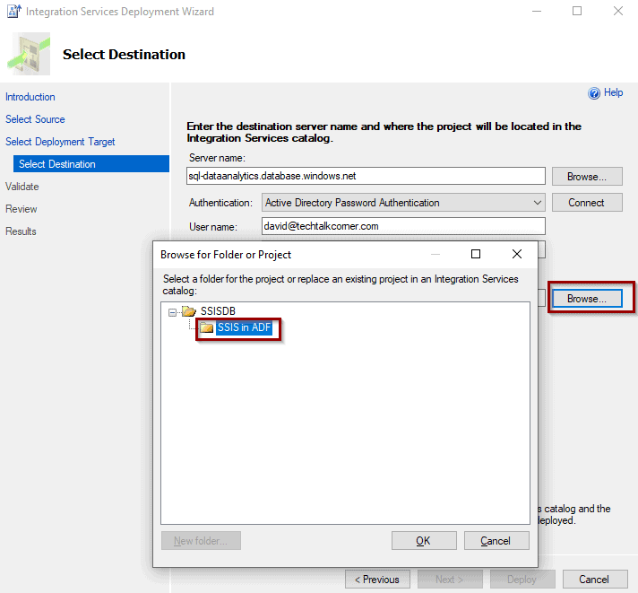 Create a folder for the SQL Server Integration Services Catalog