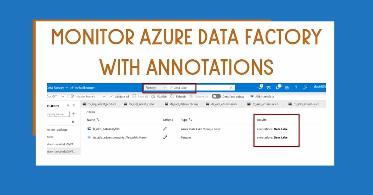 Monitor Azure Data Factory with Annotations