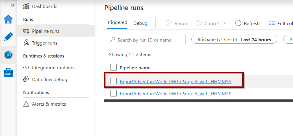 Click on a pipeline to see the activities