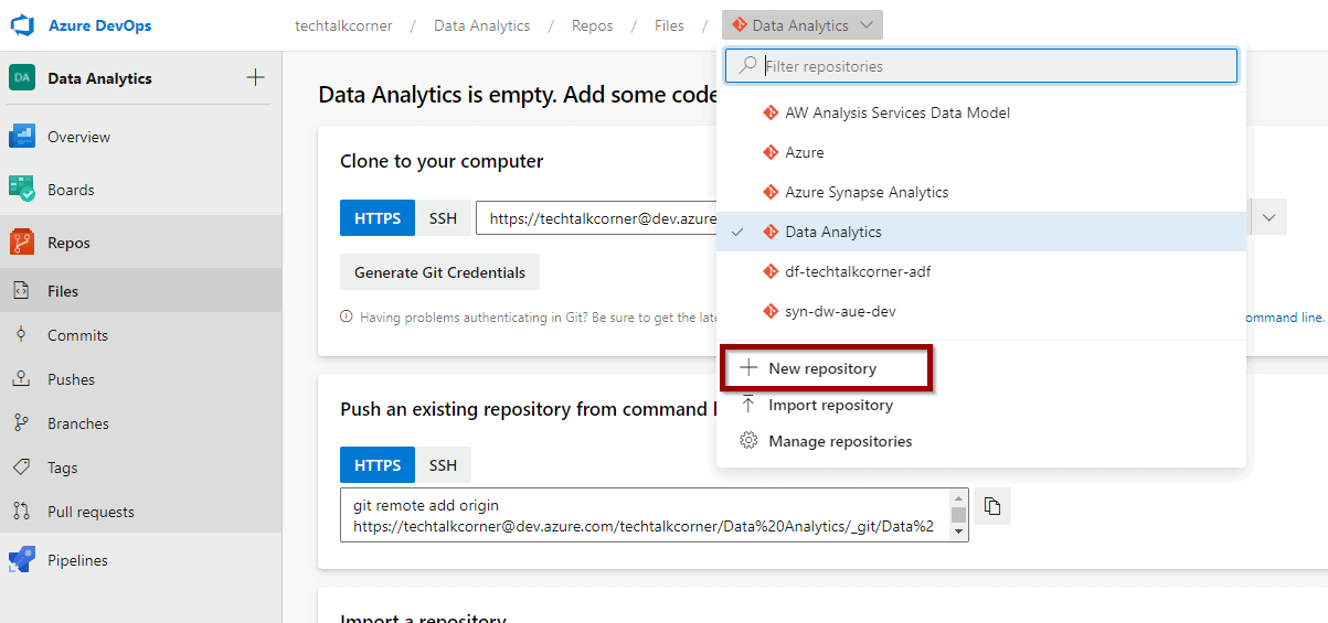  create an Azure DevOps repository to integrate Azure SQL Database or Synapse SQL Pool. 