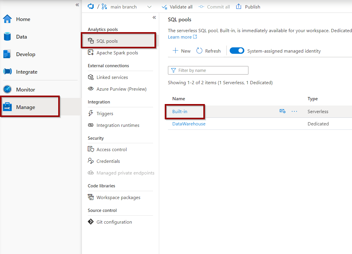 Create Azure Synapse Analytics Serverless External Table