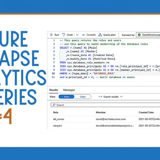 Azure Synapse Analytics Queries #4 Roles and Users