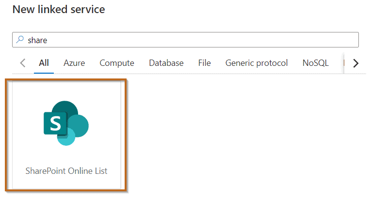 Select the SharePoint Online List connector. 