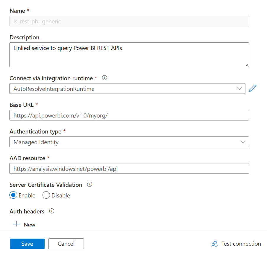    You can see more time zones here.   Copy Activity   Finally, add a copy activity that is the glue for your datasets and linked services.   In the source section:   Select the Power BI REST API dataset previously created  Method: GET  Include the following value for the parameter   admin/groups?$expand=users, reports, dashboards, datasets, dataflows, workbooks&$filter=(state ne 'Deleted')&$top=500   Add an additional column for the date   The query above gives you a lot of flexibility.    You can see that you are filtering by specific state by excluding deleted workspaces using “state ne 'Deleted'” or that you are listing only 500 workspaces by using “top=500”   You can also use any other Power BI REST API; I will explore this in upcoming blog posts.   For the additional column, use the following expression:   In the sink section, add the following configuration:   Select the Azure Data Lake previously created   File name parameter value:   powerbi_workspaces_@{formatDateTime(variables('Date'), 'yyyyMMdd')}.json  Path name parameter value:  Raw/Power BI/inventory/@{formatDateTime(variables('Date'), 'yyyy')}/@{formatDateTime(variables('Date'), 'MM')}   You can modify the above values to define a different file path or name.   Let’s save the changes by committing them.   Execute Azure Data Factory or Azure Synapse Analytics Solution to Extract Power BI Inventory   You can now execute the pipeline or debug it.   If you navigate to the Azure Data Lake folder, you can see the new files.   Next, take advantage of Azure Synapse Analytics to start analyzing the information.   Using the serverless option, you can easily see the values returned.   Simply connect a Power BI report to the serverless SQL Pool to start querying information. Power BI is great when working with JSON values.   If you are hoping to capture information daily, you can publish the solution and schedule the pipeline with a trigger.   Summary   In summary, the return of investment by spending a few minutes building this solution is high. You can track user access and identify the number of objects across your Power BI tenant.   Start governing your Power BI tenant by extracting Power BI objects with Azure Data Factory or Synapse Analytics.   What’s Next?        In upcoming blog posts, we’ll continue to explore some of the features within Azure Data Services.         Please follow Tech Talk Corner on Twitter for blog updates, virtual presentations, and more!       If you have any questions, please leave a comment below!     