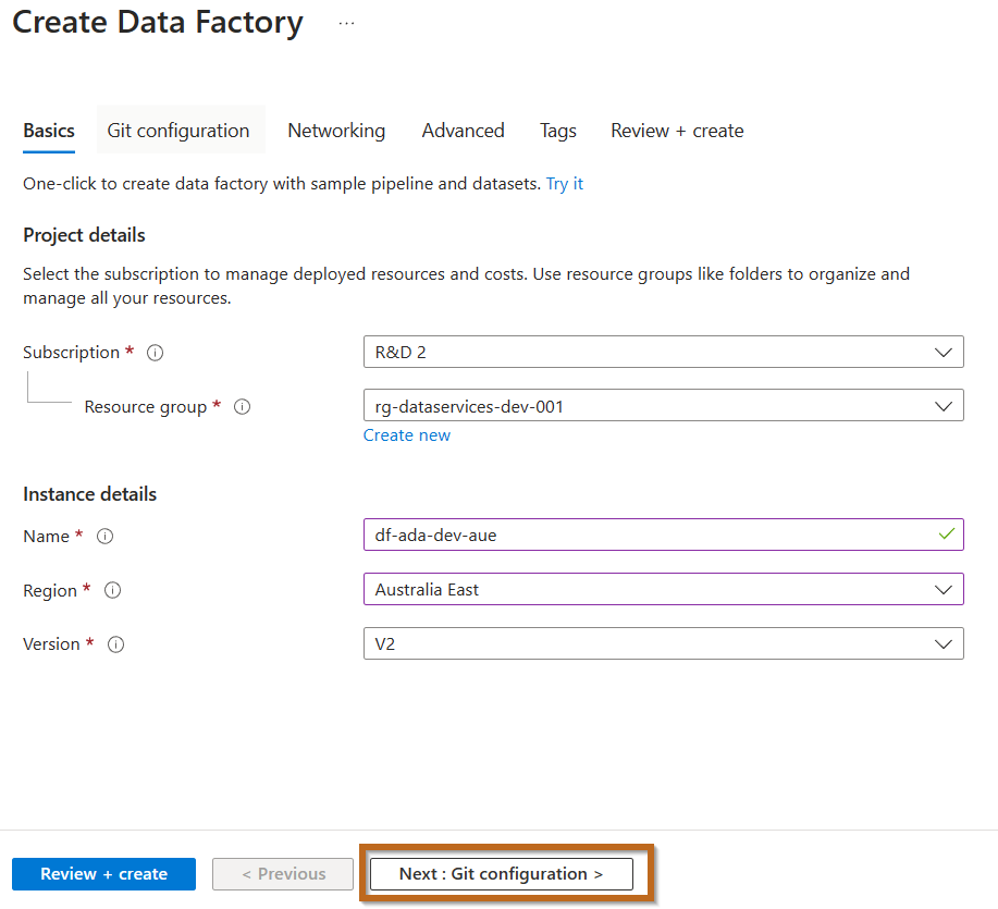 Create Azure Data Factory