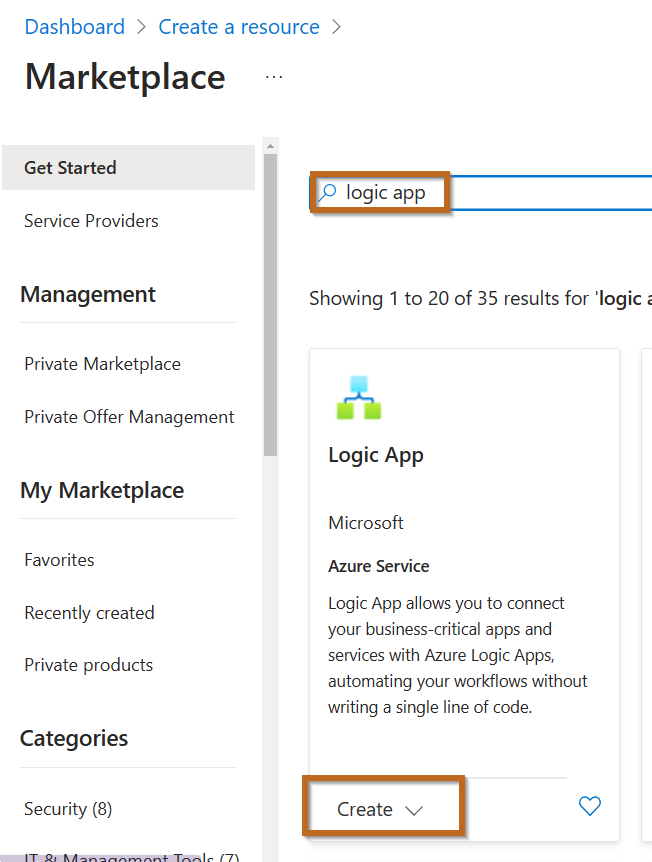 Steps to Create an Azure Logic App Service