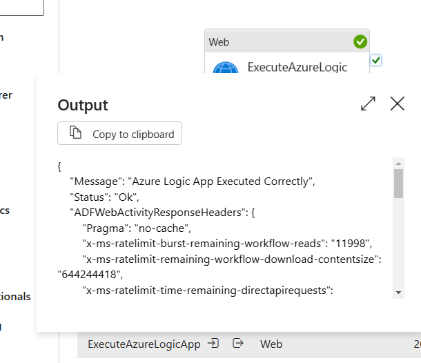 Test Triggering Azure Logic App from Azure Data Factory