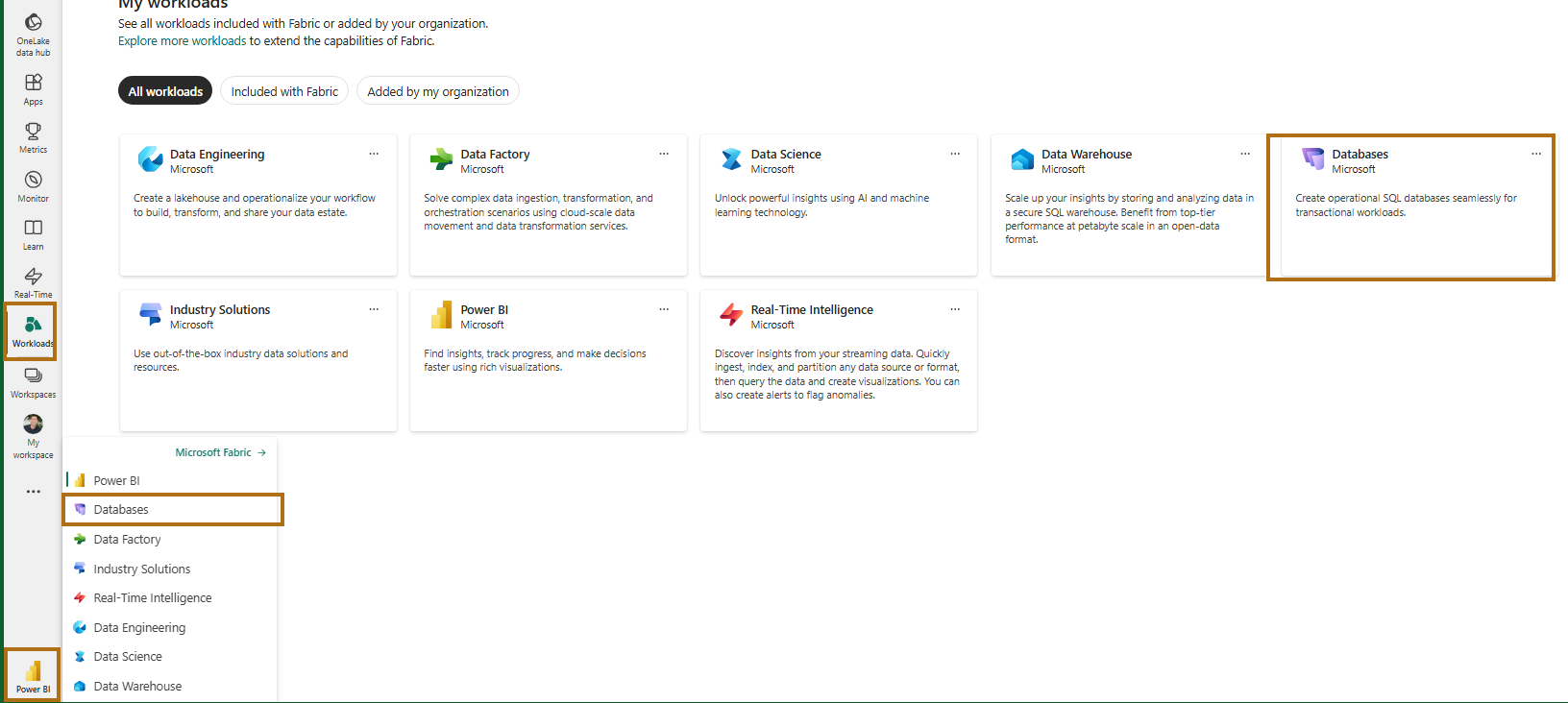 Enabling SQL Database in Fabric